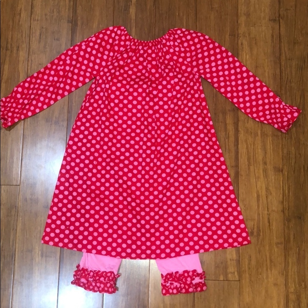NWOT Girls polka dot matching set size 6X